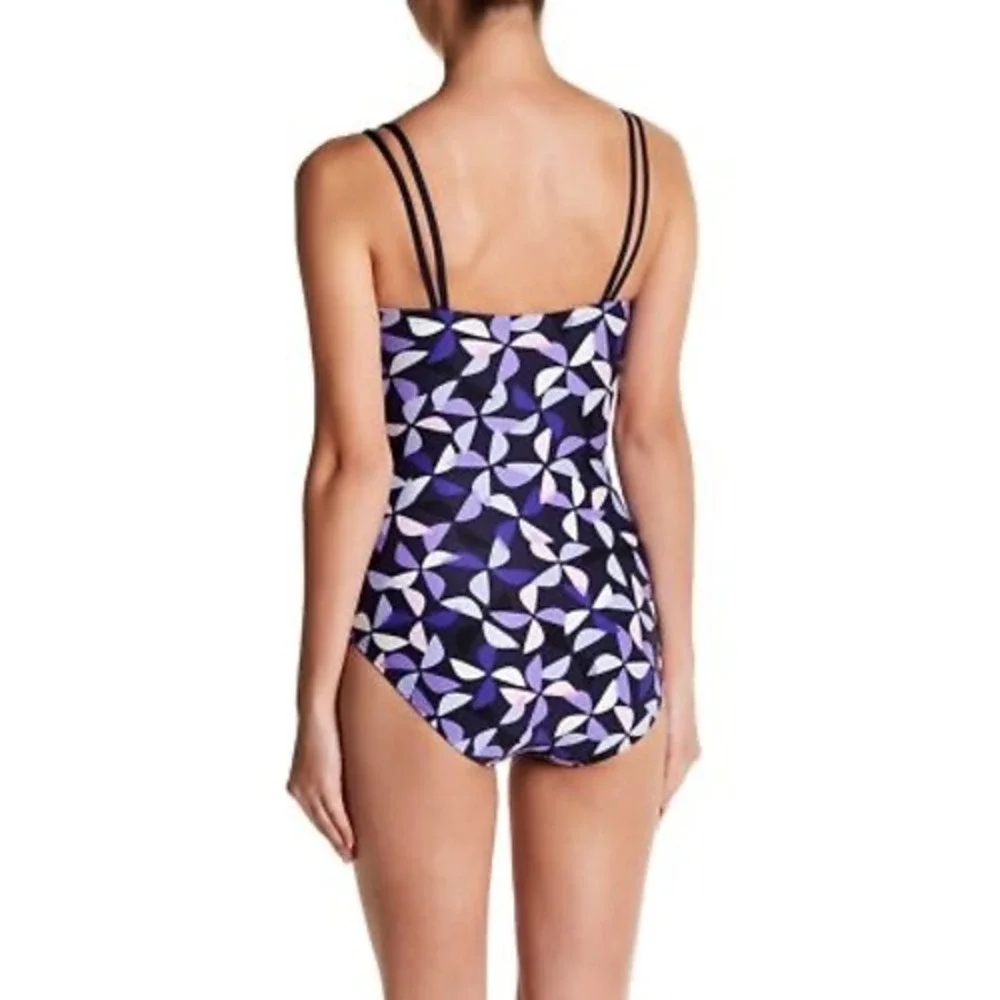 Kate Spade New York Rich Navy Floral Cutout One-Piece Swimsuit Size Small‎